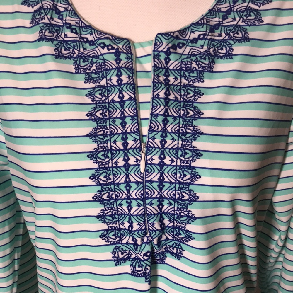 Cabana Life UPF 50+ Rashguard Top XL blue white striped - Picture 3 of 7